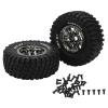 2Pcs 1/7 RC Wheels and Tires,Rubber Plastic Tire Skin,Rubber tire Surface has a Bumpy Texture,Replace for ZD Racing 1/7 DBX?07 RC Car Upgrade Part Truck Compatible(Titanium), Rubber Plastic Tire view 1