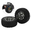 2Pcs 1/7 RC Wheels and Tires,Rubber Plastic Tire Skin,Rubber tire Surface has a Bumpy Texture,Replace for ZD Racing 1/7 DBX?07 RC Car Upgrade Part Truck Compatible(Titanium), Rubber Plastic Tire view 2