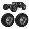 2Pcs 1/7 RC Wheels and Tires,Rubber Plastic Tire Skin,Rubber tire Surface has a Bumpy Texture,Replace for ZD Racing 1/7 DBX?07 RC Car Upgrade Part Truck Compatible(Titanium), Rubber Plastic Tire view 3