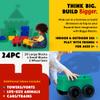 BiggoBlocks Big Blocks for Kids Ages 4-8  Indoor & Outdoor Blocks for Kids Games  Large Building Blocks (24 pc with 2 Cars) Big City Set view 4