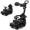 Costzon Push Car for Toddlers, 3 in 1 Mercedes Benz Stroller Sliding Walking Car w/Canopy, Handle, Armrest Guardrail, Underneath Storage, Horn Sound, Foot-to-Floor Ride On Toy for Boys Girls (Black) view 1