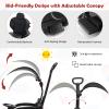 Costzon Push Car for Toddlers, 3 in 1 Mercedes Benz Stroller Sliding Walking Car w/Canopy, Handle, Armrest Guardrail, Underneath Storage, Horn Sound, Foot-to-Floor Ride On Toy for Boys Girls (Black) view 3