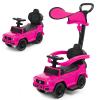 Costzon Push Car for Toddlers, 3 in 1 Mercedes Benz Stroller Sliding Walking Car w/Canopy, Handle, Armrest Guardrail, Underneath Storage, Horn Sound, Foot-to-Floor Ride On Toy for Boys Girls (Pink) view 1