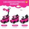 Costzon Push Car for Toddlers, 3 in 1 Mercedes Benz Stroller Sliding Walking Car w/Canopy, Handle, Armrest Guardrail, Underneath Storage, Horn Sound, Foot-to-Floor Ride On Toy for Boys Girls (Pink) view 2