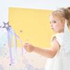 Lovelyshop Lavender Crystal Metal Star Fairy Wand with Blue Ribbon for Girls Halloween Decorations view 2