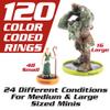 Flexible Condition Rings Status Effect Markers (120 Rings for Standard & Large)- 24 Different Conditions DND Flexible Design- Easy Affix Base Slides Under Figure- Compatible w Pathfinder & RPG Games view 4