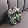 Childrens Shoes Pearl Rhinestones Shining Kids Princess Shoes Baby Girls Shoes for Party and Infant Girl (Green, 21) view 4
