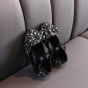 Childrens Shoes Pearl Rhinestones Shining Kids Princess Shoes Baby Girls Shoes for Party and Infant Girl (Black, 32) view 4