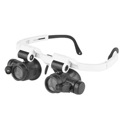 YONGERN Acrylic Lens Magnifying Lens Wearing Glasses 8 Times 23 Times High Magnification with Led Light (Color : White 8X)