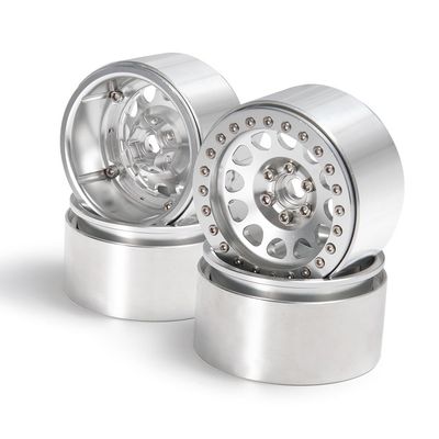 Greendhat 4pcs/Set 2.2inch Aluminum Beadlock Wheel Rim 35mm Width for AXIAL Wraith 90018 1/10 RC Rock Crawler Car Parts ( Color : Silver )