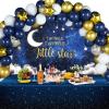 Maitys Twinkle Twinkle Little Star Baby Shower Decorations Navy Blue White Confetti Gold Foil Balloon Arch Kit Little Star Backdrop Space Tablecloth for Baby Shower Birthday Party Supplies view 1