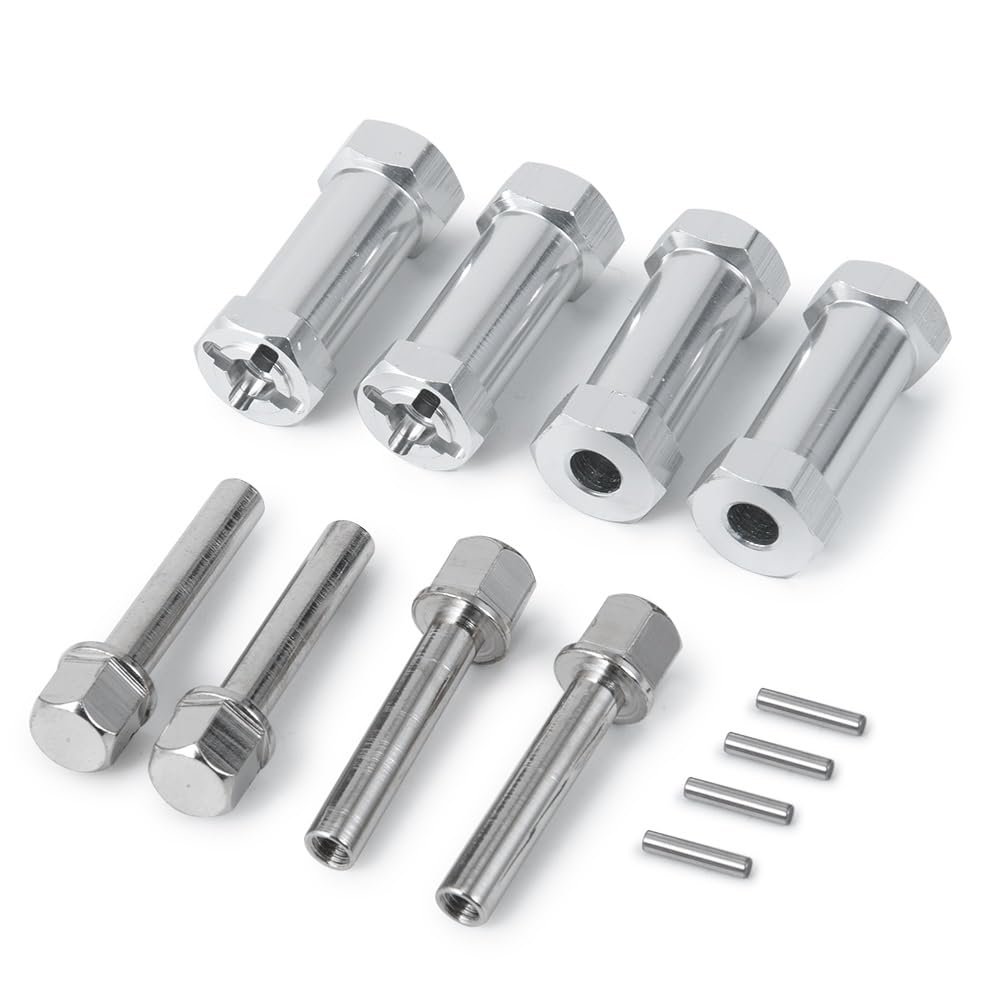 Greendhat Aluminum Alloy 12mm Wheel Hub Hex Drive Adaptor 15/20/25/30mm Extension for Axial SCX10 Wraith 1/10 RC Car Upgrade Parts ( Color : 30mm Silver )