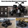 Costzon Kids ATV, 12V Four Wheeler Quad Electric Vehicle w/Forward/Backward Function, 2 Speeds, Music, Headlights, Storage Basket & Backrest, Toddler 4 Wheeler Toy Car for Boys Girls 3+ (Black) view 2