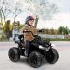 Costzon Kids ATV, 12V Four Wheeler Quad Electric Vehicle w/Forward/Backward Function, 2 Speeds, Music, Headlights, Storage Basket & Backrest, Toddler 4 Wheeler Toy Car for Boys Girls 3+ (Black) view 4