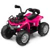 Costzon Kids ATV, 12V Four Wheeler Quad Electric Vehicle w/Forward/Backward Function, 2 Speeds, Music, Headlights, Storage Basket & Backrest, Toddler 4 Wheeler Toy Car for Boys Girls 3+ (Pink) view 1