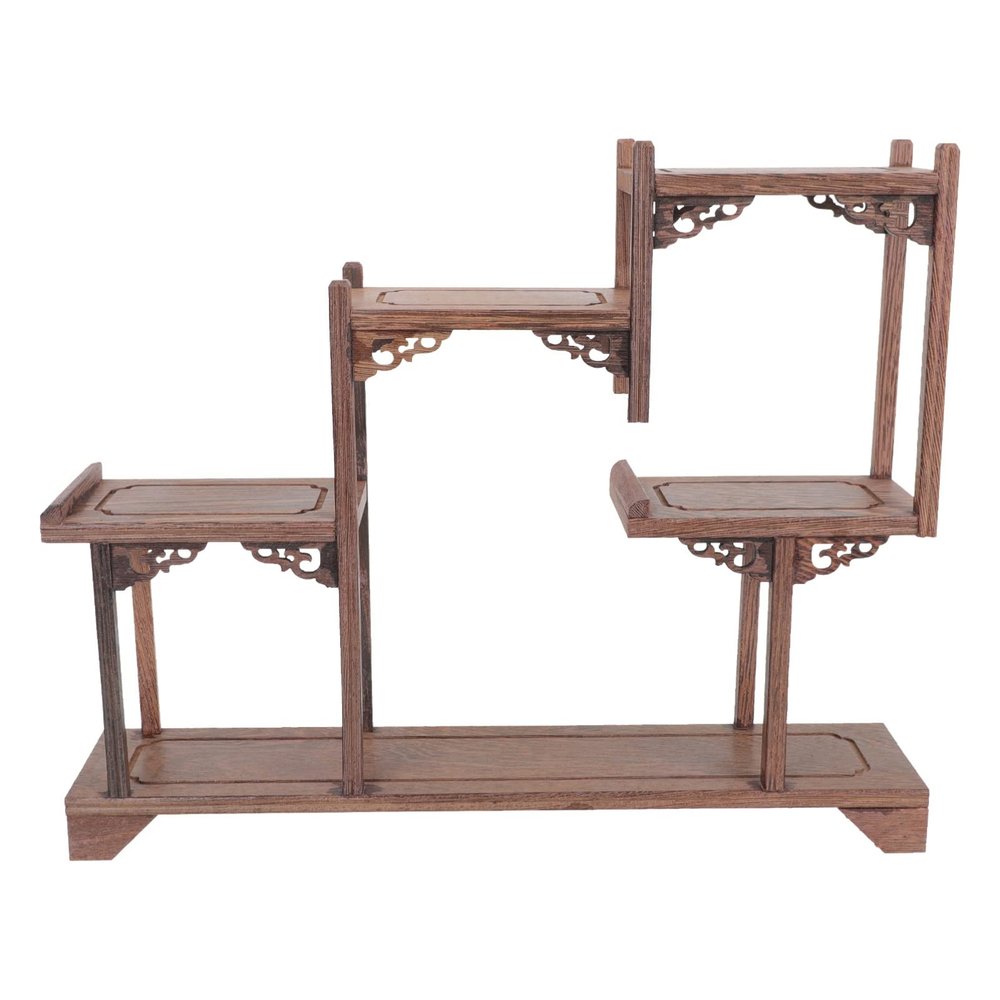 Yardwe Chicken Wing Wood Antique Display Stand for Home Decor