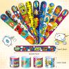 Junkin 40 Pieces Hero Tie Dye Party Favors Slap Bracelets for Kids Boys Girls Snap Bracelets Party Supplies Wristband Birthday Supplies Decorations, 10 Styles (Hero) view 2