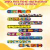 Junkin 40 Pieces Hero Tie Dye Party Favors Slap Bracelets for Kids Boys Girls Snap Bracelets Party Supplies Wristband Birthday Supplies Decorations, 10 Styles (Hero) view 3
