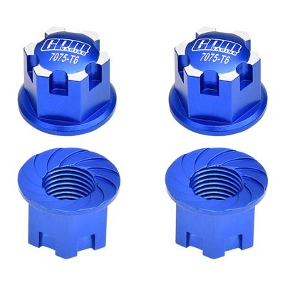 GPM 4Pc Set Upgrades Aluminum 6061-T6 Wheel Lock for 1/8 4Wd Sledge Monster Truck 95076-5 Rc Cars (Blue)