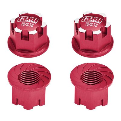 GPM 4Pc Set Upgrades Aluminum 6061-T6 Wheel Lock for 1/8 4Wd Sledge Monster Truck 95076-8 Rc Cars (red)