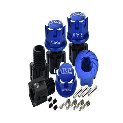 GPM 20Pc Set Upgrades Aluminum 7075-T6 Hex Adapters (+6.5Mm) and Wheel Lock for 1/8 4WD Sledge Monster Truck (95076-4) Rc Cars (Blue)
