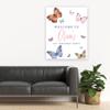 Andaz Press Personalized Birthday Welcome Sign Custom Large Canvas Welcome Sign for Kids Birthday Party, 16 x 20 Inches, Butterfly Birthday Theme, 1st Birthday Butterfly Party Decorations for Girls view 3