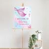 Andaz Press Personalized Birthday Welcome Sign Custom Large Canvas Welcome Sign for Kids Birthday Party, 16 x 20 Inches, Mermaid Birthday Theme, 1st Birthday Mermaid Party Decorations for Girls view 2