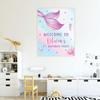 Andaz Press Personalized Birthday Welcome Sign Custom Large Canvas Welcome Sign for Kids Birthday Party, 16 x 20 Inches, Mermaid Birthday Theme, 1st Birthday Mermaid Party Decorations for Girls view 4