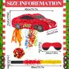 4 Pcs 15.7 Inch Race Car Piata with Pull Strings, 3D Race Car Piata with Blindfold Bat Confetti Double Sided Photo Booth Props for Boy Birthday Baby Shower Theme Party Supplies view 2