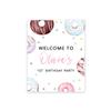 Andaz Press Personalized Birthday Sign Custom Large Canvas Welcome Sign for Kids Birthday Party, 16 x 20 Inches Donuts Birthday Theme 1st Birthday Party Decorations Two Sweet Birthday for Girls & Boys view 1