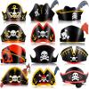 Funtery 48 Pcs Pirate Hat Halloween Pirate Party Accessories Kids Paper Costume Cap for Caribbean Cosplay Favors(Classic) view 1
