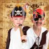 Funtery 48 Pcs Pirate Hat Halloween Pirate Party Accessories Kids Paper Costume Cap for Caribbean Cosplay Favors(Classic) view 4