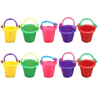 NUOBESTY Miniature Buckets Model 10 Pcs Dollhouse Buckets, 1: 12 Mini Model Miniature Dollhouse Accessories Small House Scene Layout Props for Mini House