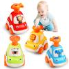 ALASOU 4 PCS Animal Car Toys for 1 Year Old Boy Girl|Baby Toys 1 Year Old Boy Gifts for Toddlers 1-3|Vehicle Toy Set for Toddler Toys 1-2|1st Birthday Gift for Infant 12 18 Months view 1