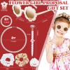 Yilloog 16 Pcs Flower Girl Box Sunglasses Necklace Bracelet,Milky White view 4