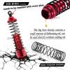 ARRCat RC Shocks Upgrades Parts for Ecx 1/10 2WD Ruckus Axe Brutus Circuit AMP MT AMP DB AMP Crush K&N Torment,4PCS Front Rear Aluminum Big Bore Shocks Full Metal Dampers Hops Up Absorbers,Red view 3