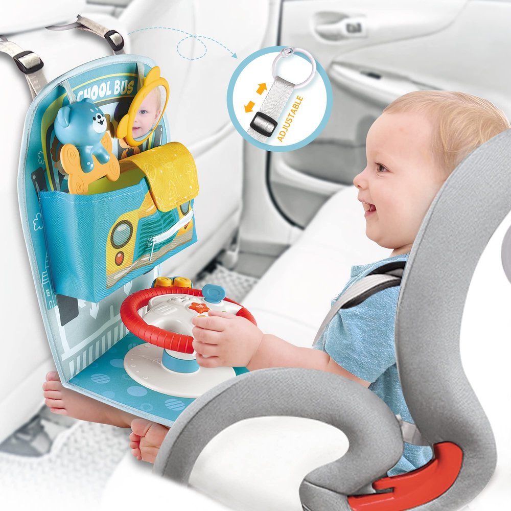 Caterbee Baby car seat Toys with Steering Wheel Center for Long Journeys (Car)