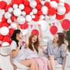 LUDEOU Red White Silver Balloon Garland Kit - 122PCS Red White Balloons Red Silver Balloons Graduation Balloon for Birthday Wedding Anniversary Graduation Christmas Party Decorations view 2