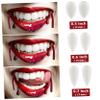 Beavorty 3 Pairs Halloween Fake Teeth Vampire Fangs 3 Different Size Fake Teeth Cosplay Teeth Vampire Teeth Halloween Fake Fangs for Cosplay Party Props view 3