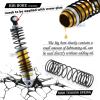 ARRCat RC Shocks Upgrades Parts for Ecx 1/10 2WD Ruckus Axe Brutus Circuit AMP MT AMP DB AMP Crush K&N Torment,4PCS Front Rear Aluminum Big Bore Shocks Full Metal Dampers Hops Up Absorbers,Gold view 3