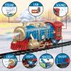 JQ JUQU Remote Control Train Set for Kids Ages 3-8, Electric Toy Train with Steam, Lights & Sounds, Includes 17 Tracks & Rechargeable Battery for Indoor Play view 2