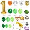 Tsoifu Safari 1st Birthday Decorations for Boy Wild One Backdorp Happy Birthday Banner Jungle Themed Tablecloth Balloon Garland Kit view 2