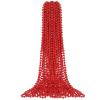 Junkin 24 Pcs Red Mardi Gras Beads 33'' 7 mm Metallic Party Beaded Necklaces Bulk Garland Costume Accessory for Halloween Christmas New Year Operation Showbox Carnival Party Favor view 1