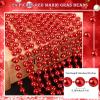 Junkin 24 Pcs Red Mardi Gras Beads 33'' 7 mm Metallic Party Beaded Necklaces Bulk Garland Costume Accessory for Halloween Christmas New Year Operation Showbox Carnival Party Favor view 2