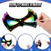 Deekin 36 Pcs Mardi Gras Hero Scratch Masks, Masquerade Mask Bulk Color Your Own Mask Crafts Rainbow Paper DIY Craft Kit Making Kits for Party Favors (Classic) view 4