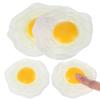 Kisangel Fake Fried Egg Toys, 4Pcs Artificial Cooked Eggs PVC Squeeze Toys Play Food Model for Kitchen Prank Props view 1