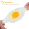 Kisangel Fake Fried Egg Toys, 4Pcs Artificial Cooked Eggs PVC Squeeze Toys Play Food Model for Kitchen Prank Props view 3