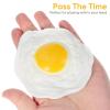 Kisangel Fake Fried Egg Toys, 4Pcs Artificial Cooked Eggs PVC Squeeze Toys Play Food Model for Kitchen Prank Props view 4