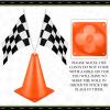 Remagr 26Pcs Race Car Party Decoration Include 1 Welcome Fans Backdrop 8 Mini Traffic Safety Cones 16 Racing Checkered Flags Long Racetrack Floor Running Mat for Theme Birthday Supplies view 4