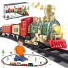 JQ JUQU Electric Train Set for Kids Ages 3-8, Battery Operated Toy Train with Lights and Sounds, 3 Cars and 10 Tracks for Christmas and Year Round Play view 1